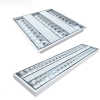 Jpungsun 2*20w 3x20w Grille d'éclairage fluorescente 4ft T8 T5 Réflecteur Plafond Montage en surface LED Troffer Luminaire