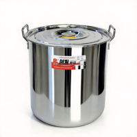 Set Panci Stainless Steel Heavy Duty 5 pcs Kapasitas Besar dengan Tutup untuk Restoran Komersial 30/35/40/45/50cm