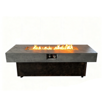 Tables de foyer au propane en acier pour l'extérieur, 55x23 pouces, 50 000 BTU, écologiques, pour patio et balcon, trois options de hauteur