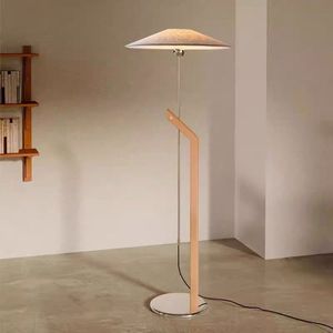Nordico medio stile antico verticale <span class=keywords><strong>per</strong></span> la decorazione della camera da letto tessuto E27 stile giapponese appeso ombrello divano soggiorno lampada da terra - Product Image 2