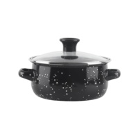 Émail revêtement en marbre bouton en bakélite en acier au carbone ustensiles de cuisine cocotte
