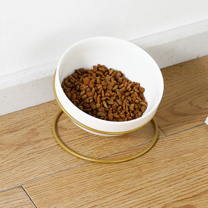 Oblique Elegant Wholesale Custom <strong>Round</strong> Pet Cat Feeder Ceramics Metal Stand <strong>Dog</strong> Feeding <strong>Bowl</strong> - Product Image 2