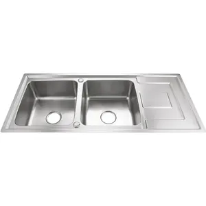 Dasen 11650 kitchen sinks suppliers Drainboard Stainless Steel Sink 201/304 Basin Laundry Kitchen Sink For Cabinet