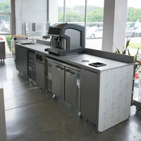 Stasiun Bar Kopi & Koktail Multi-Fungsi Modern dari Baja Tahan Karat untuk Bartender Simeino 220-240V