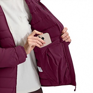 Women's Puffer Jacket - Hooded Lightweight Warm Quilted Winter Coat Slim Fit <b>Padded</b> Parka for Outdoor Casual - Custom Logo - Product Image 3