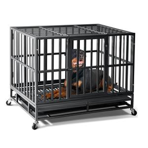 ODM OEM Custom Heavy Duty Puerta doble Animal grande Refuerzo Placa base Max Alta ansiedad Indestructible Caja para perros - Product Image 2