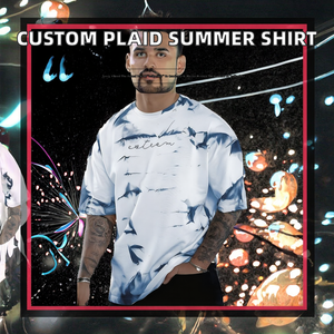 Camiseta de manga corta para hombre, personalizada, a cuadros, transpirable, de punto, formal, con estampado, para verano, venta al por mayor, personalización OEM. - Product Image 2