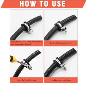 Cable <b>Clamp</b> Kit 56 Pieces 304 Stainless Steel Rubber Pad 6 Sizes 1/4 To 1 Inch For Cable Management - Product Image 2