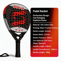 Raket Padel Serat Karbon Bentuk Berlian 12K 18K UD OEM Custom Raket Tenis Padel Power Padel Bat Grosir OEM Custom