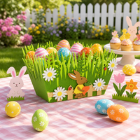 Panier de fleurs en forme d'œuf de Pâques pour centre de table, idéal pour les fêtes, la table à manger, le cheminée, l'étagère et la décoration intérieure