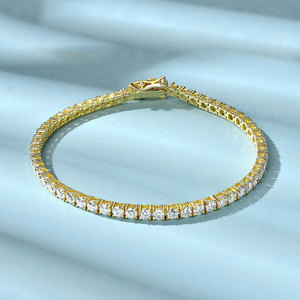 กำไลข้อมือเทนนิสทอง 14K ประดับโมอิสซาไนต์ VVS D GRA 3 มม. งานแฮนด์เมดจากทองแดง สำหรับผู้หญิง - Product Image 6