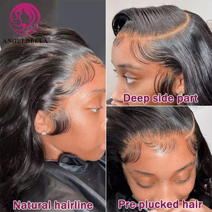 Perruques de cheveux humains Body Wave Lace Frontal 220% de densité AngelBella Vendeurs 13x6 Perruque HD Lace Front sans colle pour femmes noires - Product Image 2