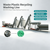 Usine industrielle de lavage de bouteilles PET, ligne de recyclage de bouteilles PET en plastique usagé pour les bouteilles en plastique post-consommation