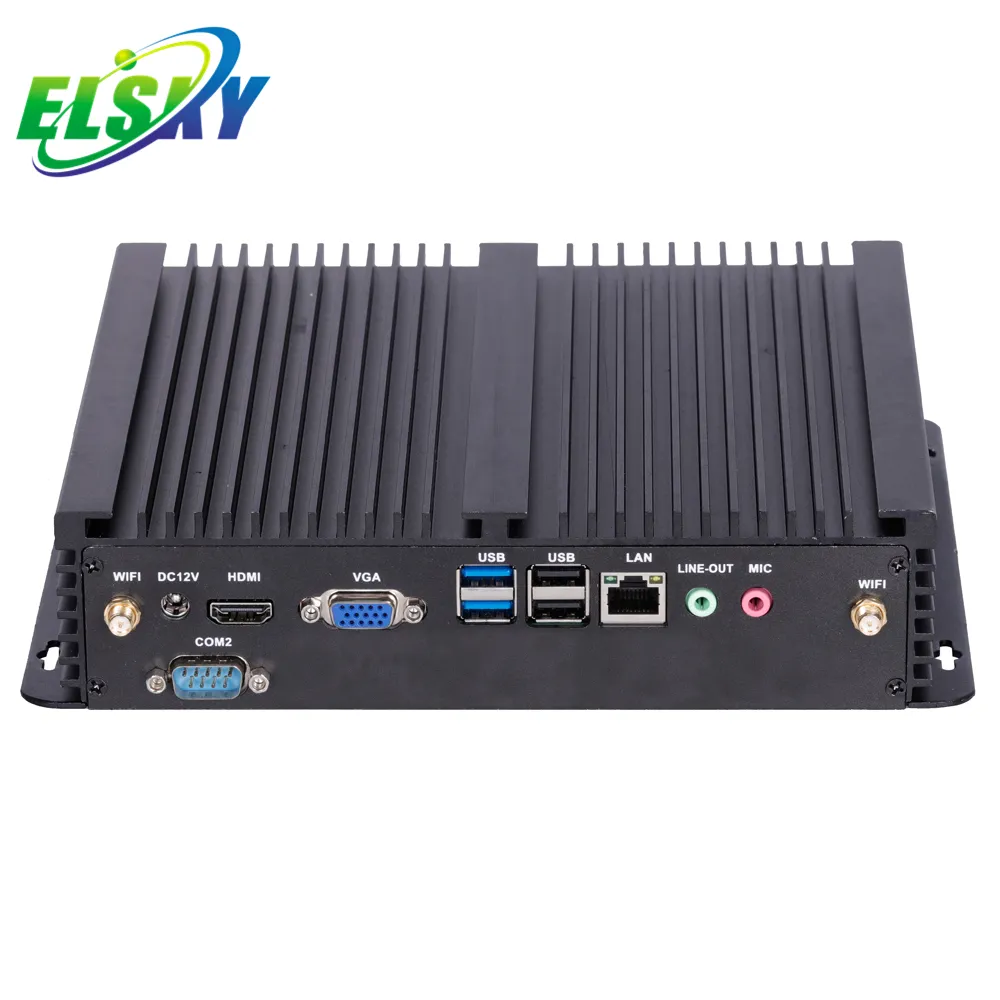 Hot Sale Lüfter loser eingebetteter industrieller Mini-Computer-PC i3 5005U i5 5200U i7 5500U 6 * USB 6COM 2 * SATA3.0 Realtek 8111F 2*1000M LAN