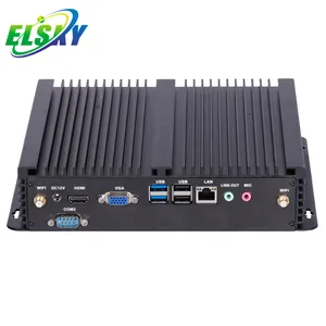 핫 세일 팬리스 임베디드 산업용 미니 컴퓨터 PC i3 5005U i5 5200U i7 5500U 6 * USB 6COM 2 * SATA3.0 Realtek 8111F 2*1000M LAN