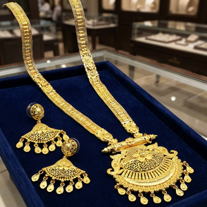 Wholesale Fashion Necklaces 14K 18K 24K Micron Gold Filled Forming Long Necklaces Set Traditional Floral Design Long Jewelry Set - Product Image 4