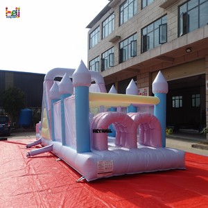 Château gonflable commercial en PVC de Chine avec parcours d'obstacles couleur <span class=keywords><strong>macaron</strong></span> à vendre - Product Image 5