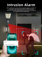 Farola Solar y Cámara para Exterior, Lámpara de Inundación Solar LED con Cámara de Seguridad CCTV de 360 Grados para Exteriores 4G