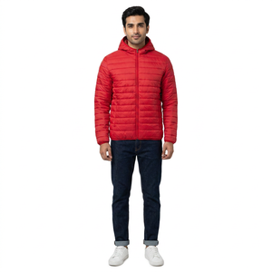 FINER THREADS Custom Logo Winter Men's High-Neck Sport Puffer <b>Jacket</b> Front Zipper <b>Waterproof</b> Outdoor Canvas Stand Collar Quick - Product Image 1