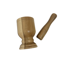 Mortier et pilon en bois pour ail poivre herbe broyeur d'épices broyeur en bois bol naturel cuisson assaisonnement meulage