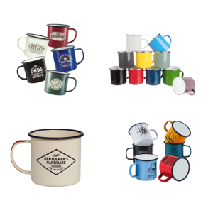 Tasse à café en émail <span class=keywords><strong>blanc</strong></span> de qualité alimentaire de 350ml tasse de camping en émail <span class=keywords><strong>blanc</strong></span> de sublimation pour la Russie Highland Queen Hillside - Product Image 1