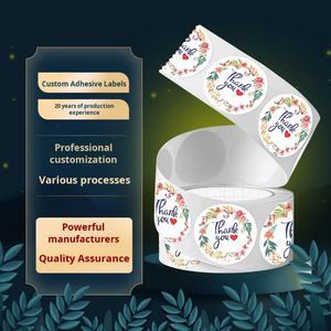 Etiquetas Adhesivas Redondas de Vinilo Brillante para Repostería, Etiquetas de Agradecimiento para Supermercados o Uso Industrial Químico - Product Image 2