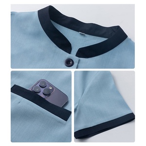 Logo personnalisé, vêtements de travail unisexes, uniforme de ménage pour personnel d'hôtel <span class=keywords><strong>5</strong></span> étoiles, réceptionniste, serveur, polyester/coton YUZI - Product Image 5