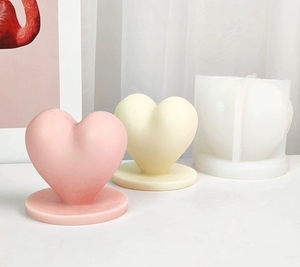 Moule à bougie en résine de silicone 3D en forme de coeur pour le bricolage aromathérapie <span class=keywords><strong>cire</strong></span> parfumée et savon gâteau artisanat outils de gâteau - Product Image 4