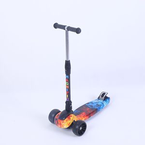 Kids <b>Scooter</b> With Flashing Wheels Height Adjustable For 3-6 Years Pink Camouflage Design Push Operated Toy - Product Image 2