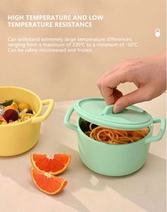 Modern Cute Double Ear Soup & Stock <b>Pot</b> Light Green Beige Yellow Silicone <b>Induction</b> Cooker Heat Resistance Steamer - Product Image 4