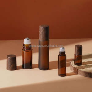 Mini flacon à bille en verre ambré transparent portable de 5 ml et 10 ml pour parfum et huile essentielle, en stock, MOQ de 100 pièces, comprenant le capuchon d'emballage - Product Image 3