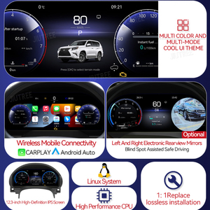 Jiutree แผงหน้าปัดดิจิตอลสำหรับ GX470เล็กซัส GX GX460 2007-2015แผงหน้าปัดรถยนต์แอลซีดีแผงหน้าปัดดิจิตอลห้องนักบินเสมือนจริง - Product Image 6