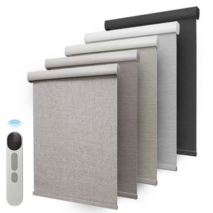 Electric Motorized Smart System Gray Child Safety Custom Size Roller <b>Blinds</b> - Product Image 1
