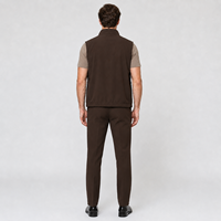 Ensemble de vêtements pour hommes en 3 pièces, veste sans manches réversible à fermeture éclair, t-shirt à manches courtes, pantalon extensible, OEM personnalisé