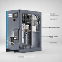 Compresseur à vis à injection d'huile Atlas Copco GA15 VSD+ FF toutes fonctions avec contrôleur NEOS NEXT et design en armoire verticale
