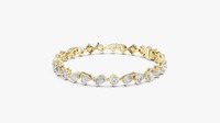 Bracelet tennis en or jaune 14 carats avec diamants de laboratoire à taille mixte certifiés IGI pour femmes