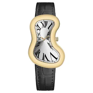 Fashion Watches Melt Twist Design Quartz Wristwatch Men Fashionable cr Top Luxury Stainless Steel Waterproof Quartz Watch