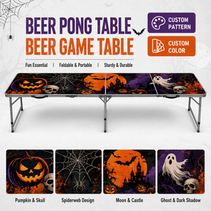 Table <span class=keywords><strong>de</strong></span> beer pong pliable <span class=keywords><strong>de</strong></span> 2,4 m pour Halloween – Idéale pour les fêtes, les clubs et le divertissement familial en intérieur - Product Image 2