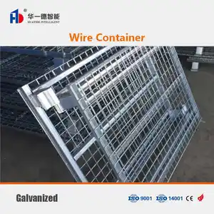 Wire Mesh Container Galvanized Wire Mesh Container Foldable Storage Cage Wire Container