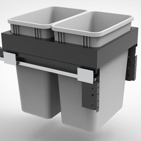 Poubelle durable pour armoires de cuisine Conteneur à ordures en plastique à deux boîtes Poubelles de cuisine intégrées Poubelle de cuisine