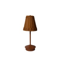 Lampe de table en rotin moderne et créative avec commande tactile LED et lumière chaude/froide à intensité variable - Décoration pour chambre à coucher et salon