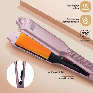 Lisseur de cheveux Winningstar, plaques en céramique, rose, 40W, arrêt automatique, réglage de la température, utilisation sur cheveux secs et humides - Product Image 4