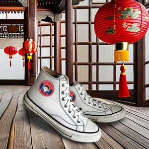 Botas de Tobillo con Cordones de Cuero Genuino Blanco para Hombre, Hechas a Mano en China, Personalizadas, con Logotipo, Lujosas, Ligeras, para Verano y Otoño - Product Image 1