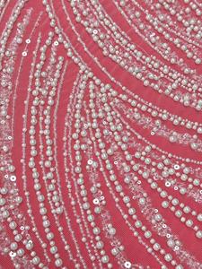 Nuovo Design Ricamato in Tessuto Rayon Francese, Pizzo a Rete con Paillettes, Abito da Sposa in Tulle - Product Image 5