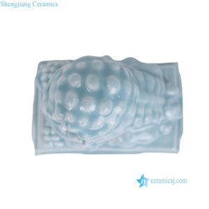 รูปปั้นสิงโตเซรามิกสีฟ้าอ่อน RYXZ20-S สำหรับวางบนโต๊ะ (คู่) - Product Image 5