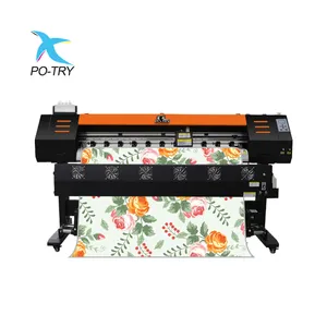 POTRY mesin label Transfer panas tekstil Digital dengan Single Printhead roll ke roll Format besar sublimasi Printer