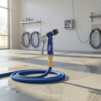 Tuyau d'arrosage extensible léger et durable pour lavage de voiture, directement de l'usine, 25/50/75/100 pieds, tuyau d'eau rétractable avec 8 modes de pulvérisation