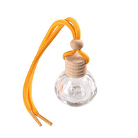 Nouveau Flacon Diffuseur de Parfum pour Voiture en Verre Mat Rond Créatif 5ml, Pendentif Décoratif Vide pour Huiles Essentielles