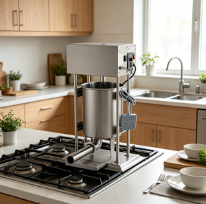 Efficiente Insaccatrice in Acciaio Inox Antiruggine per Produzione Casalinga di Salsicce e Piccoli Negozi con 4 Ugelli di Riempimento - Product Image 4