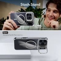 Étui de téléphone transparent en acrylique avec support de lentille invisible pour iPhone 17 Pro Max Air 14 15 16 Plus 13 12 11